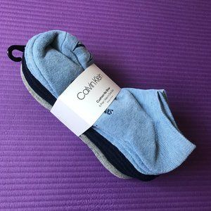 Calvin Klein 6 Pairs Mens Cushion No Show Socks